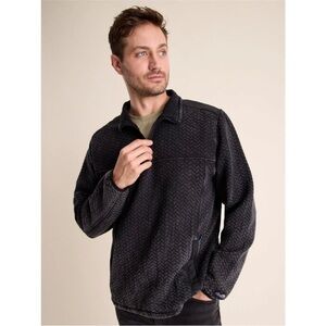 NWT Chubbies The Back To Basic Quilted Quarter Zip Pullover Faded Black Sz XL